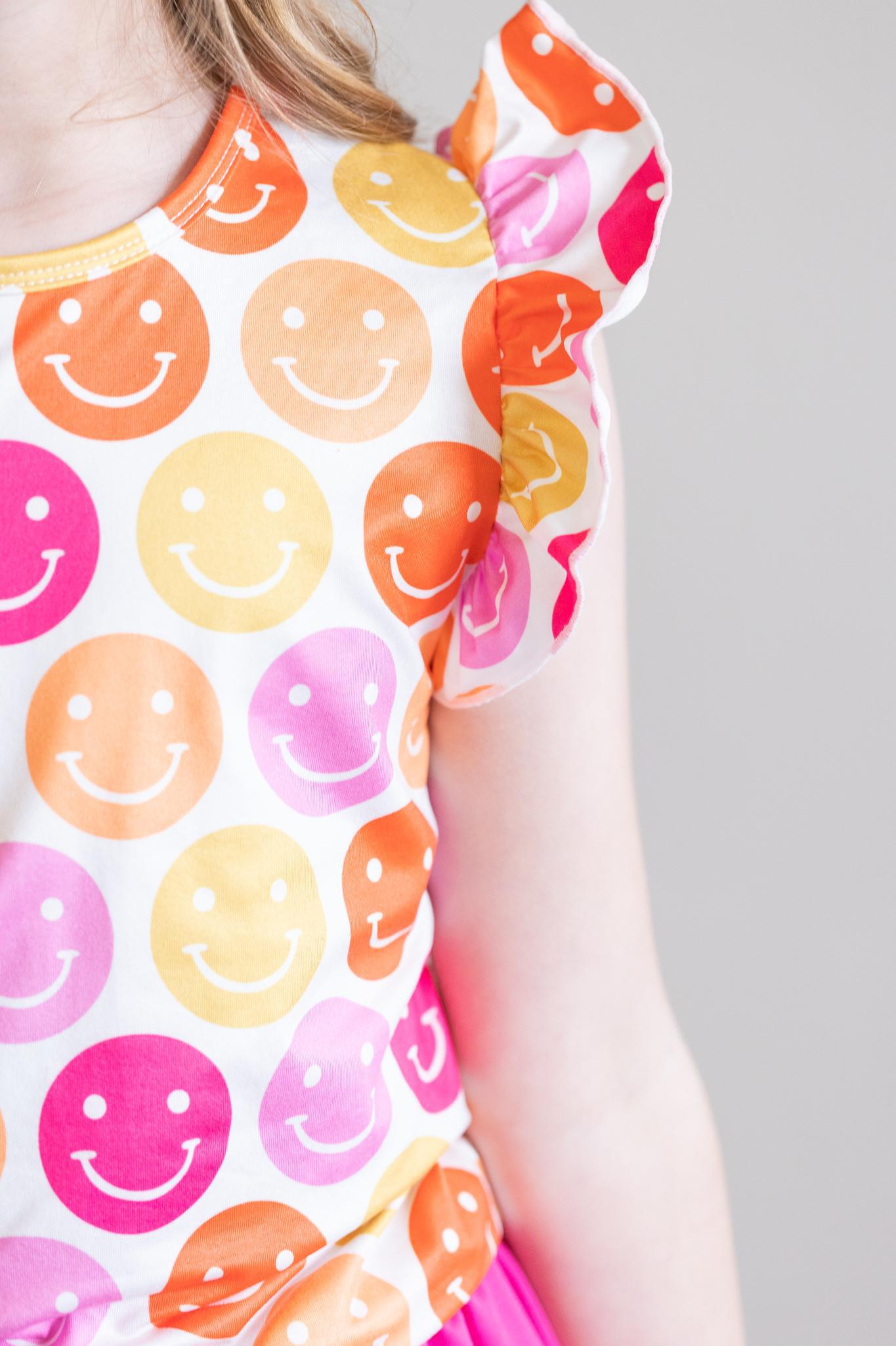 Mila & Rose Don't Worry, Be Hippy Ruffle Tee
