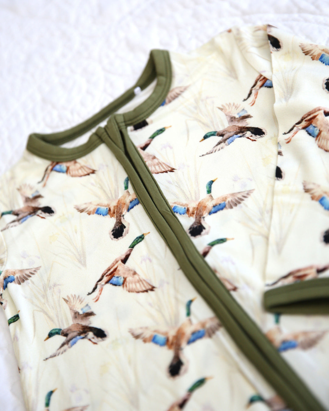 Little Snuggles Mighty Mallards Bamboo Zippy Baby Romper