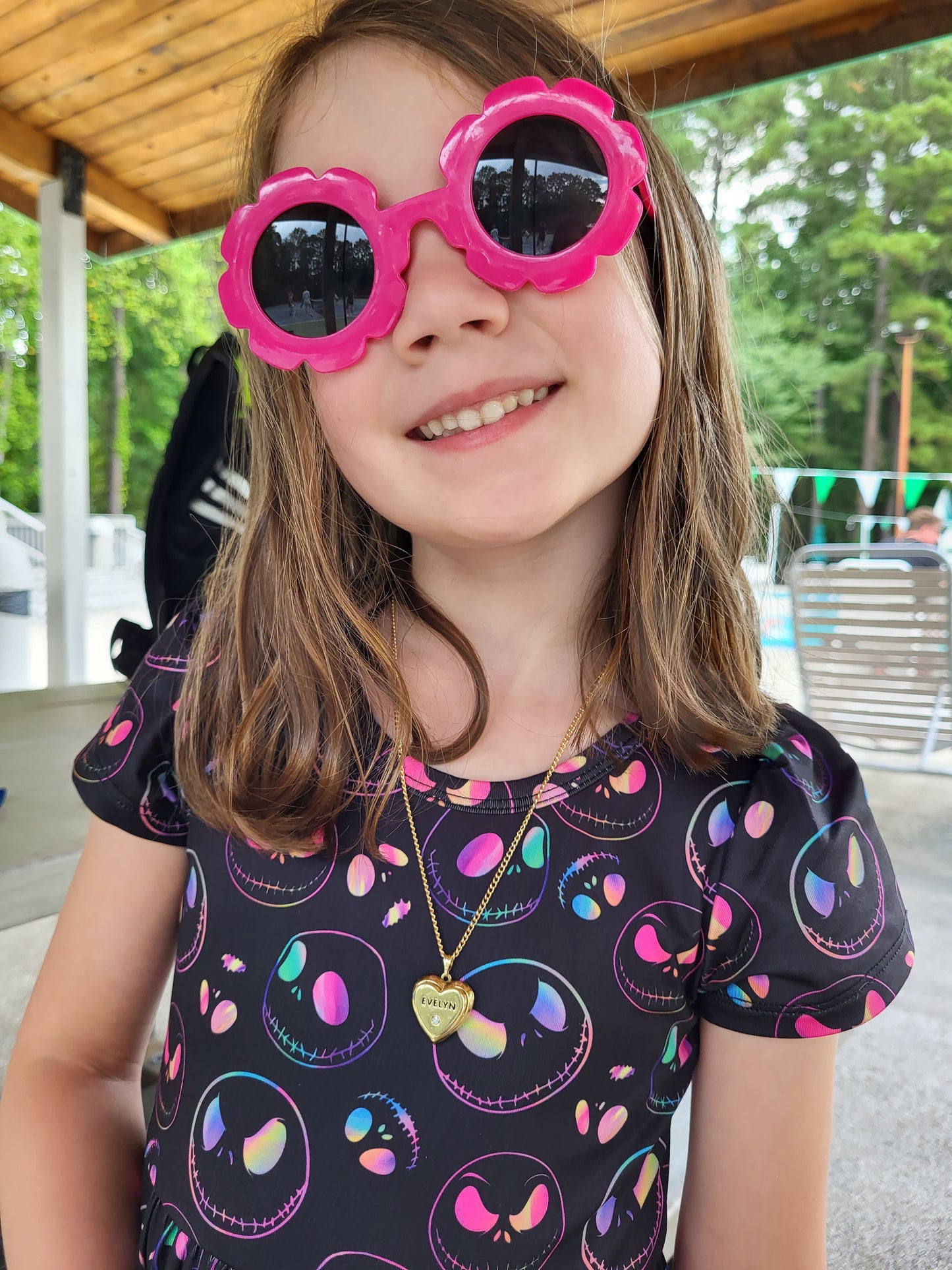 Charlie's Project Holographic Jack Short-Sleeve Hugs Twirl Dress