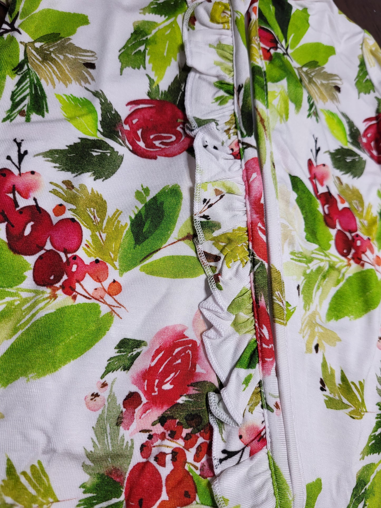 Little Snuggles Merry Berry Bamboo Ruffle Zippy Baby Romper