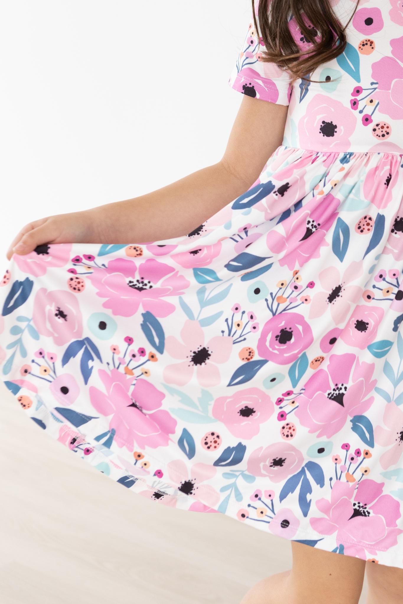 Mila & Rose Pretty in Purple Short Sleeve Twirl Dress