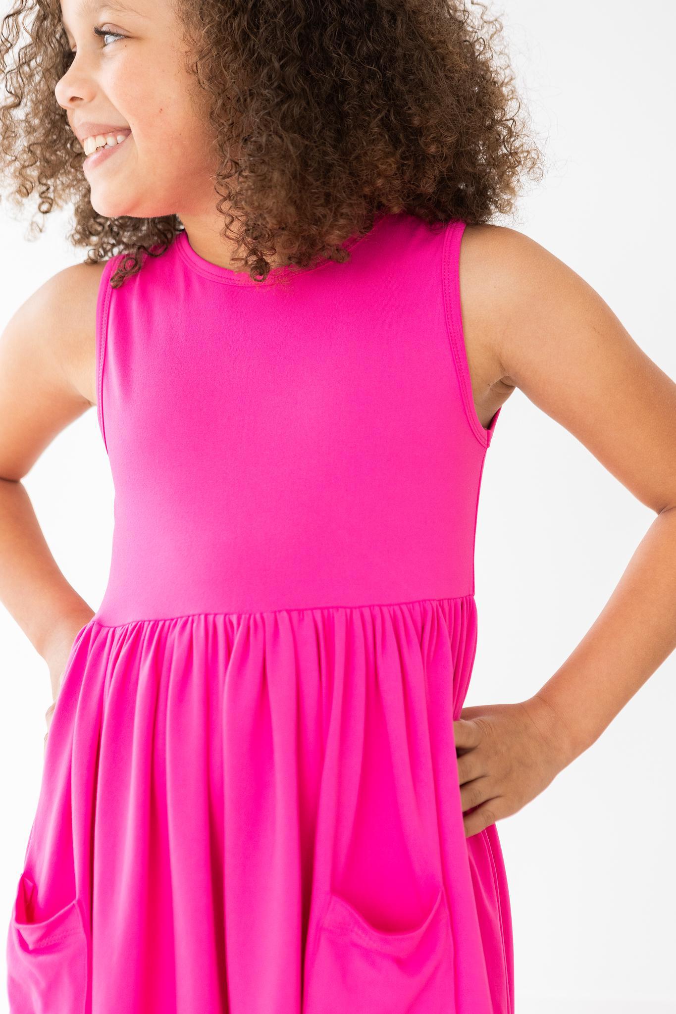 Mila & Rose Hot Pink Tank Pocket Twirl Dress