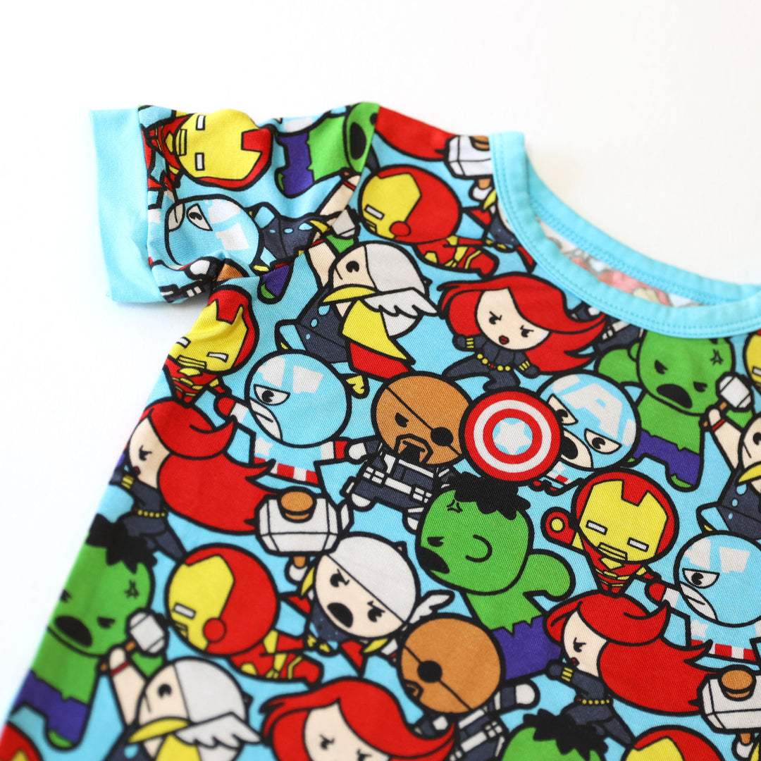 Little Snuggles Comic Heroes Short-Sleeve Pajamas