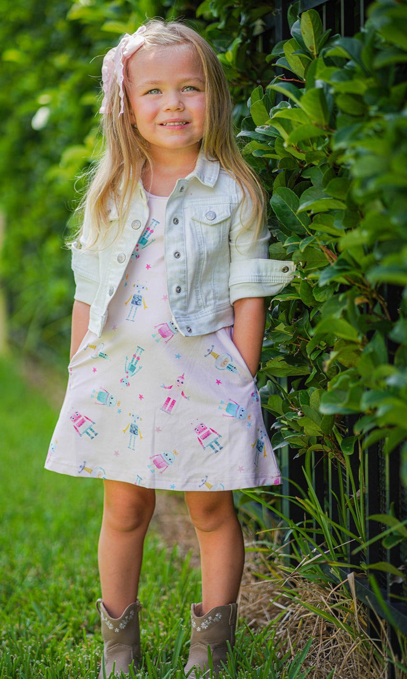 Charlie's Project Robots and Ribbons T-Shirt Dress