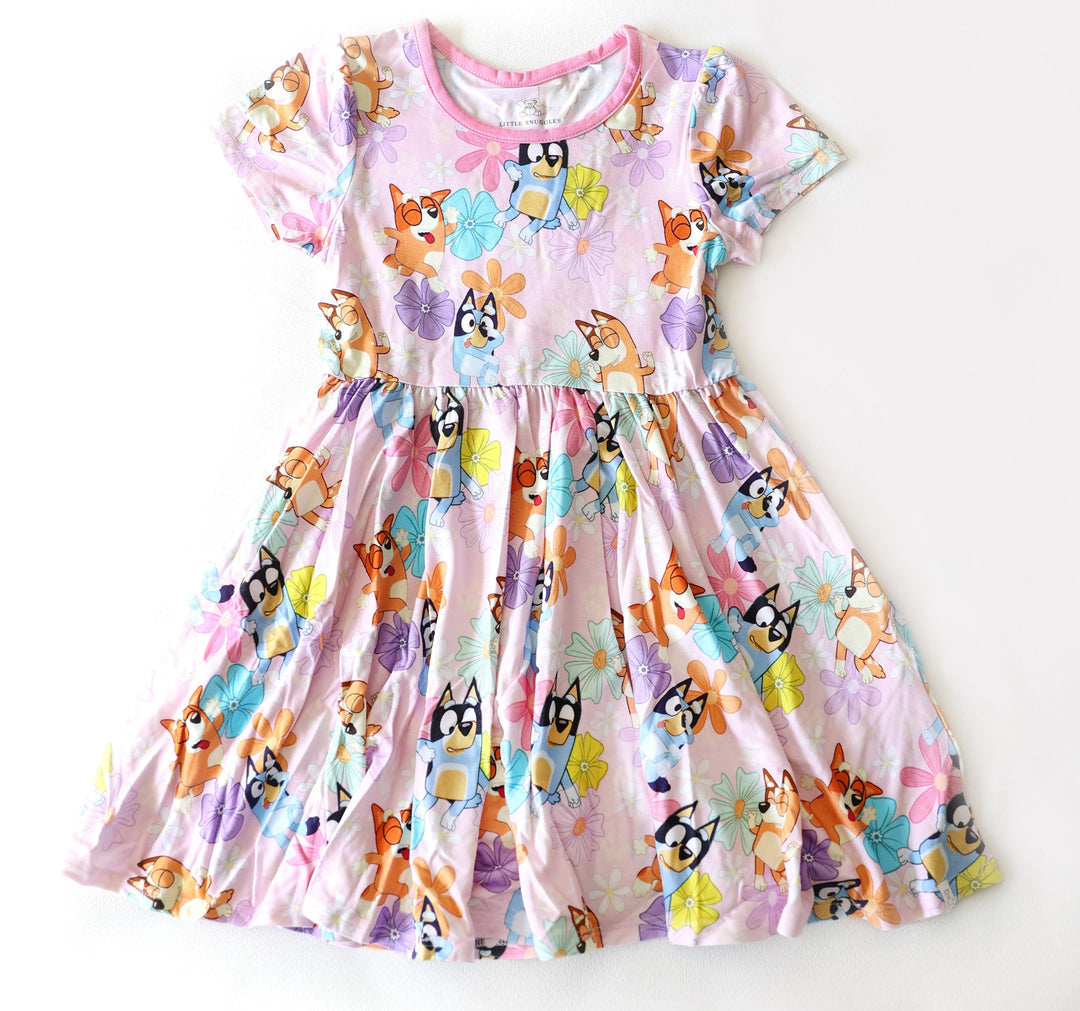 Little Snuggles Peachy Pups Bamboo Dress