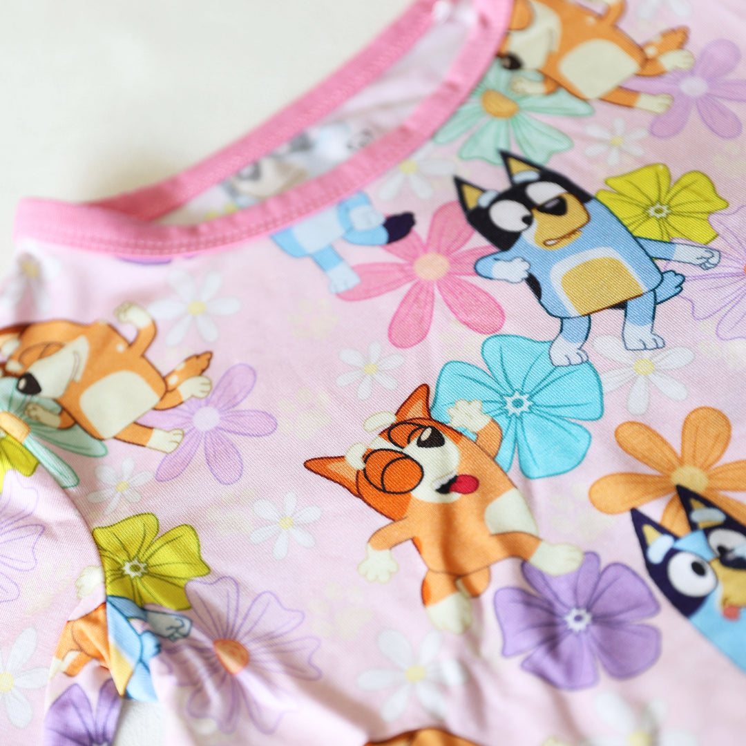 Little Snuggles Peachy Pups Bamboo Dress