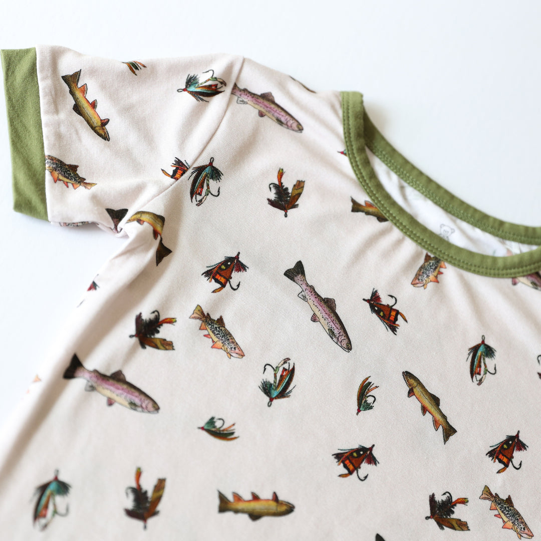 Little Snuggles Fly Fishin' Short-Sleeve with Shorts Pajamas