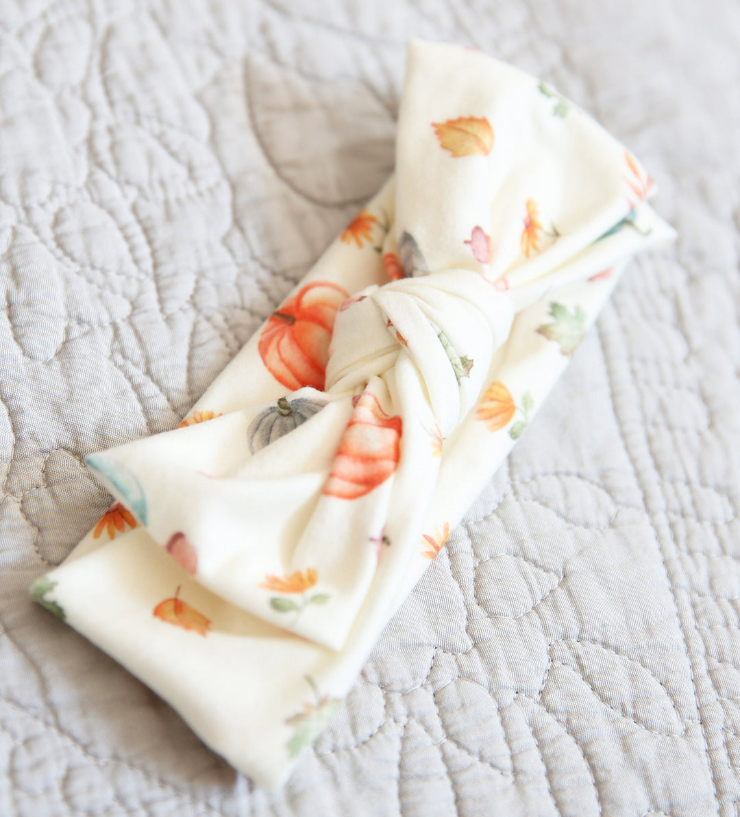 Vintage Pumpkins Cloud Soft Baby Knotted Gown with Headwrap