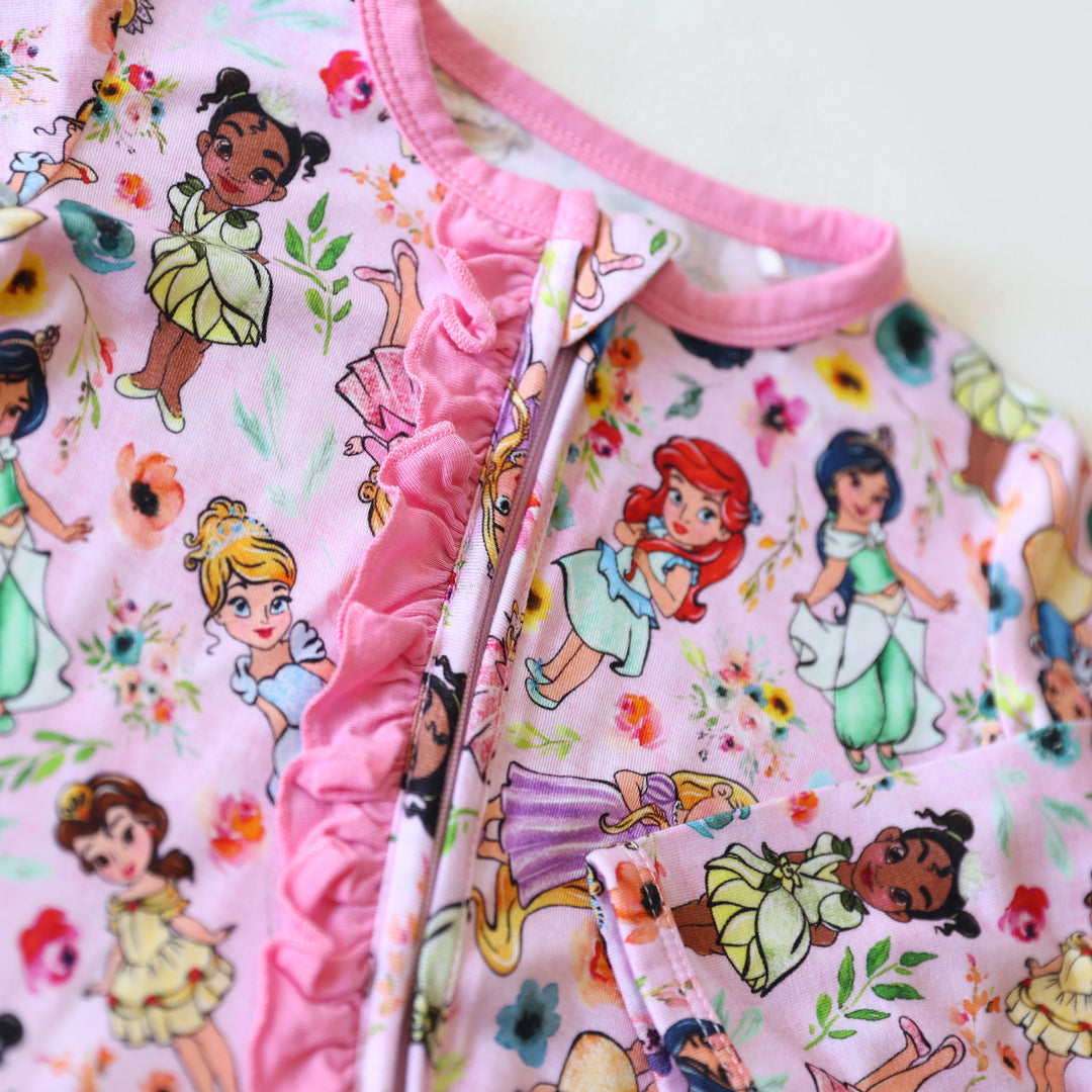 Little Snuggles Little Princess Bamboo Ruffled Zippy Baby Romper