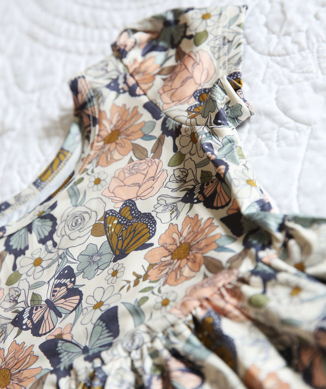Charlie's Project Autumn Butterflies Short-Sleeve Hugs Twirl Dress