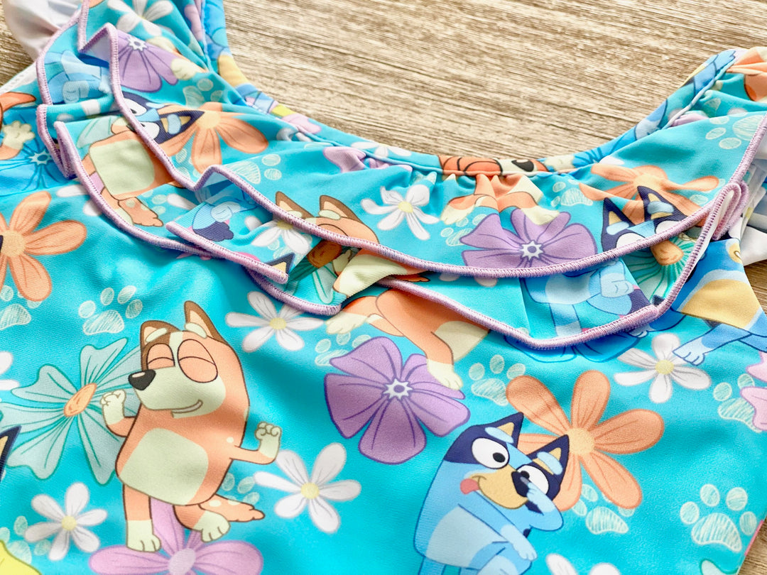 Charlie's Project Happy Hounds Ruffle Top One-piece Swimsuit