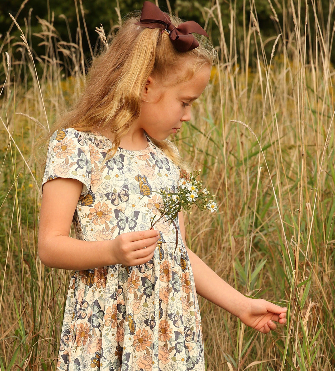 Charlie's Project Autumn Butterflies Short-Sleeve Hugs Twirl Dress