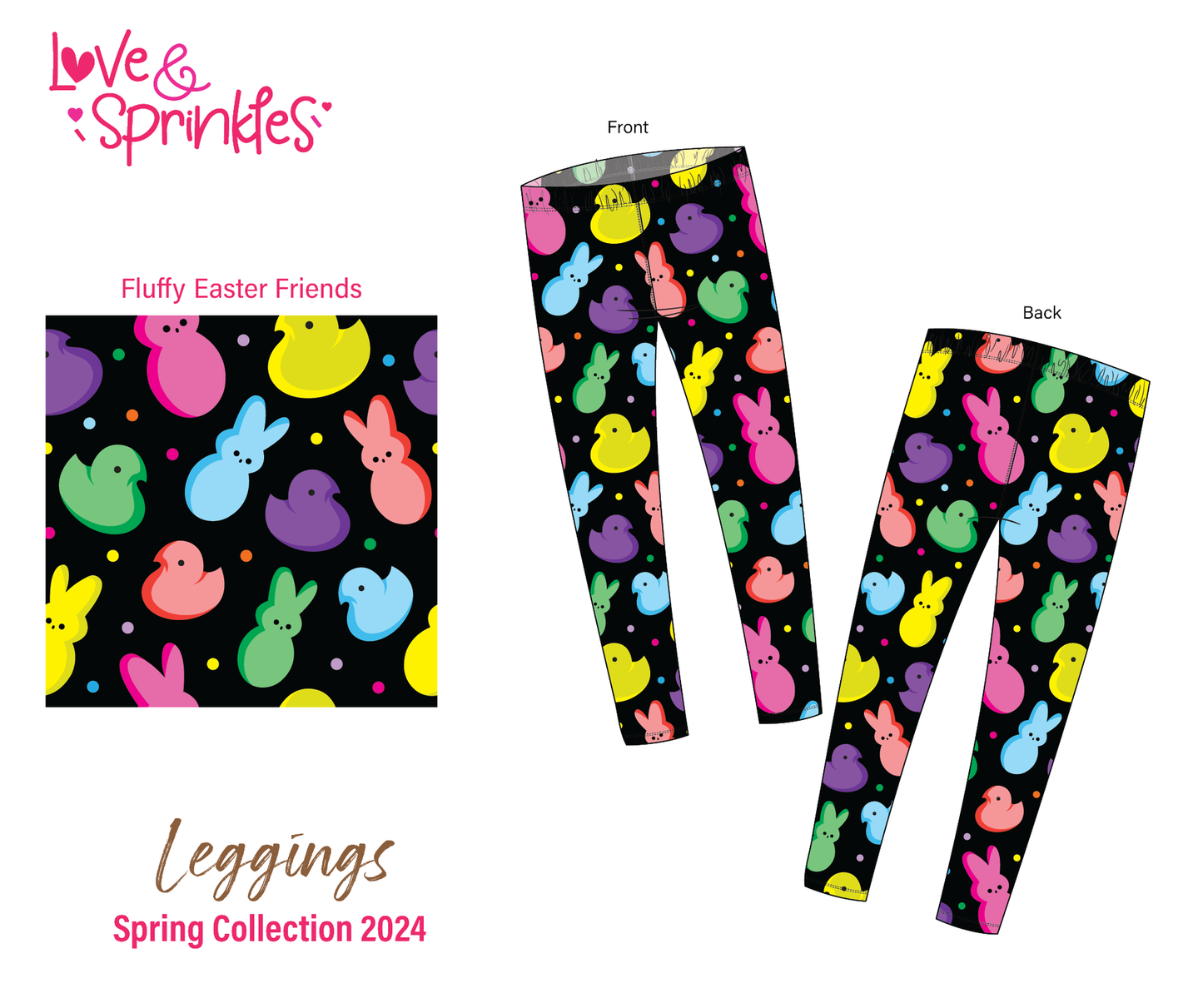 Love & Sprinkles Fluffy Easter Friends Leggings