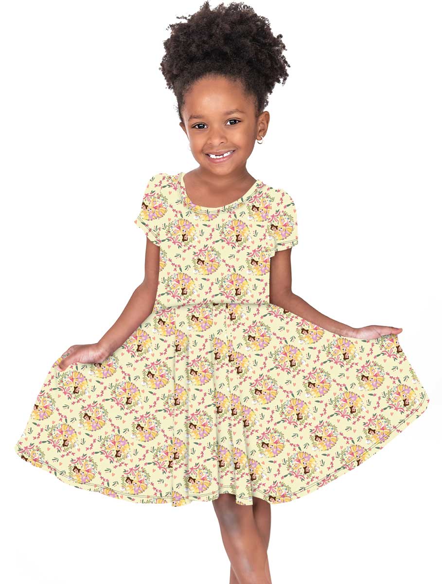 Charlie's Project Garden Princess Short-Sleeve Hugs Twirl Dress
