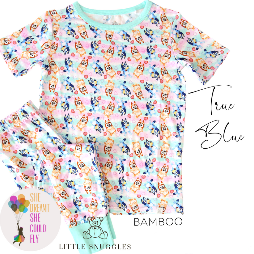Little Snuggles True Blue Short-Sleeve Pajamas
