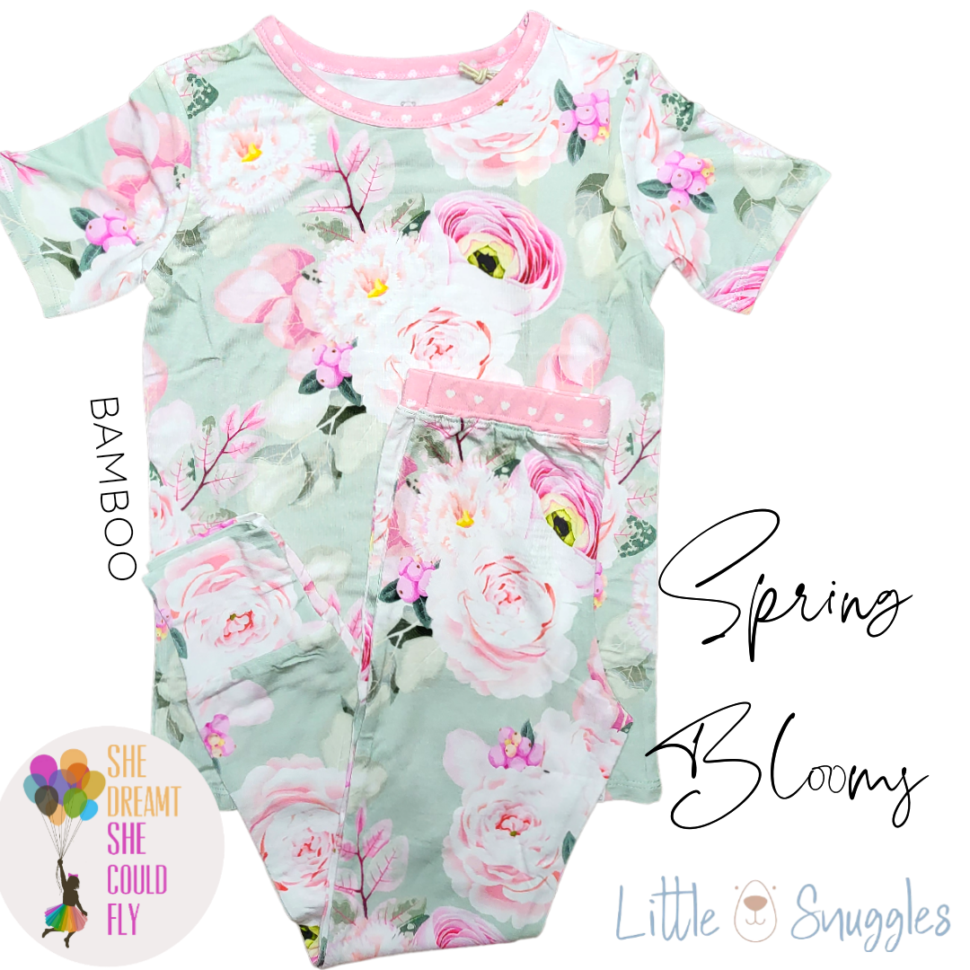 Little Snuggles Spring Blooms Short-Sleeve Pajamas