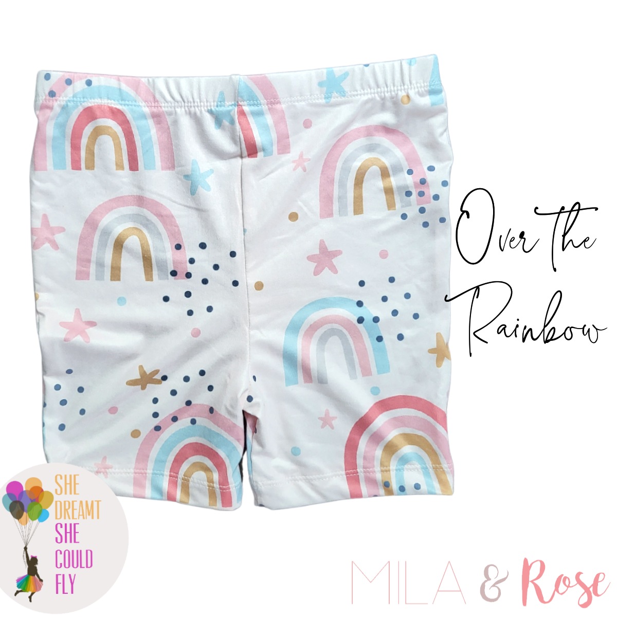 Mila & Rose Over the Rainbow Twirl Shorts