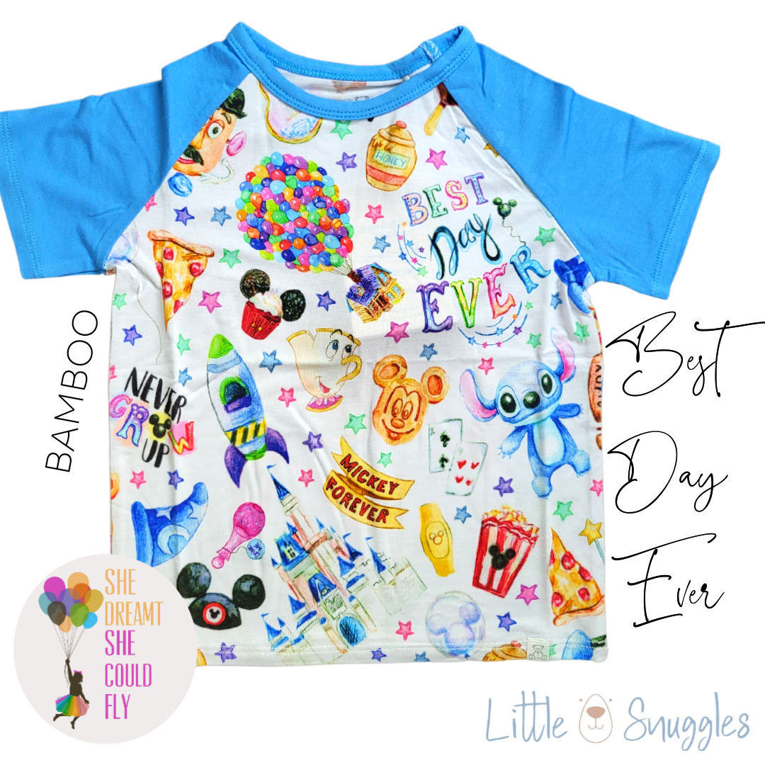 Little Snuggles Best Day Ever Short-Sleeve Baseball Tee