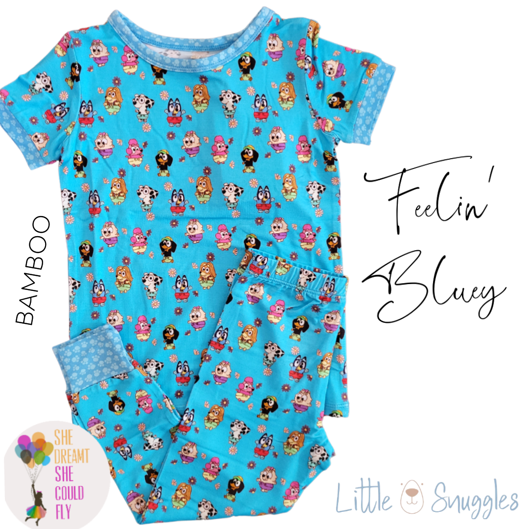 Little Snuggles Feelin' Bluey Short-Sleeve Pajamas