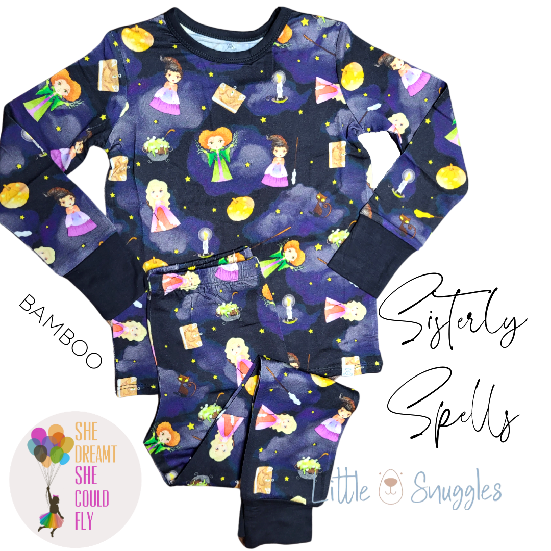 Little Snuggles Sisterly Spells Long-Sleeve Pajamas