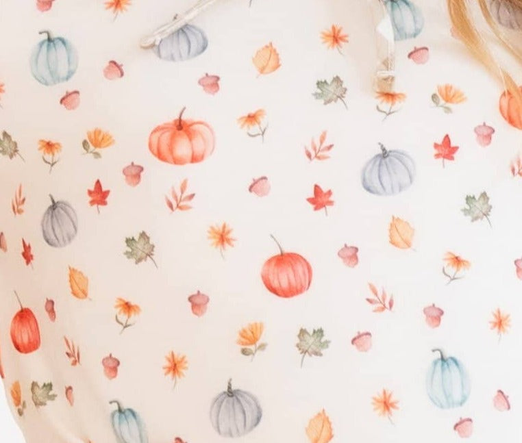 Vintage Pumpkins Cloud Soft Baby Knotted Gown with Headwrap