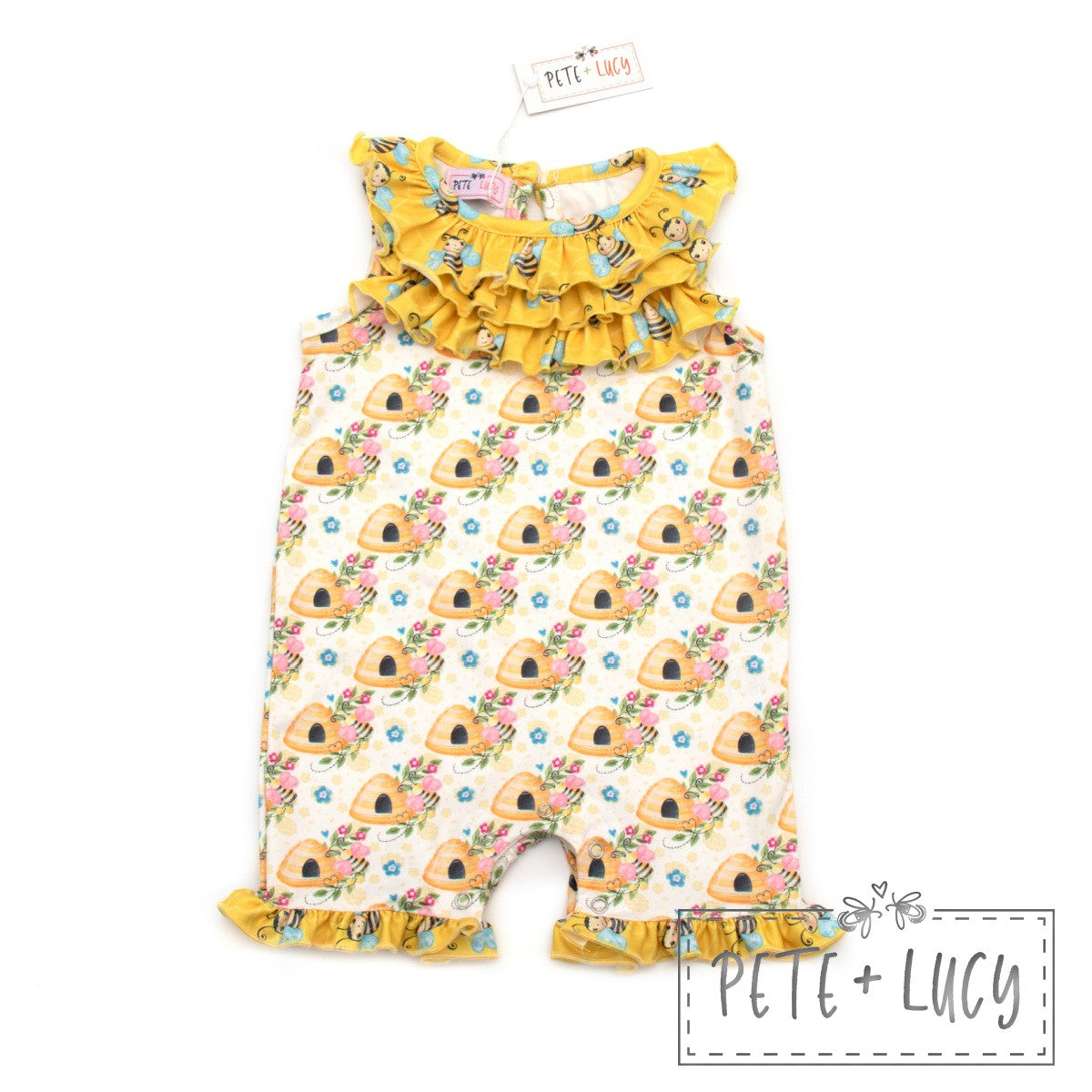 Pete + Lucy Sweet as Honey Girl's Infant Romper