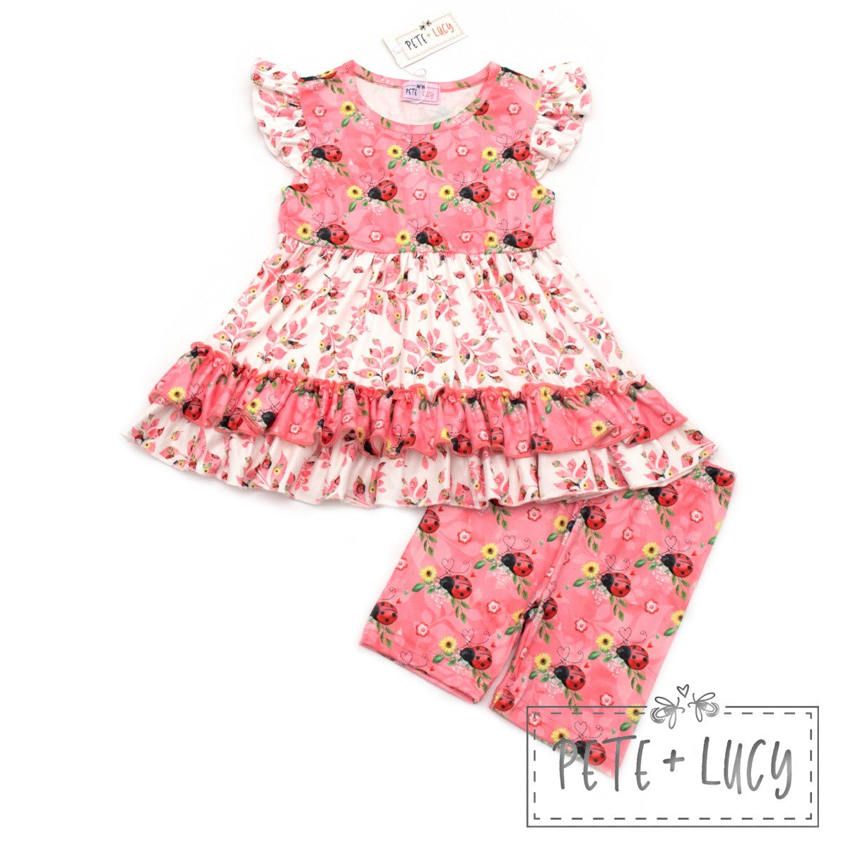 Pete + Lucy Sweet Ladybugs Shorts Set