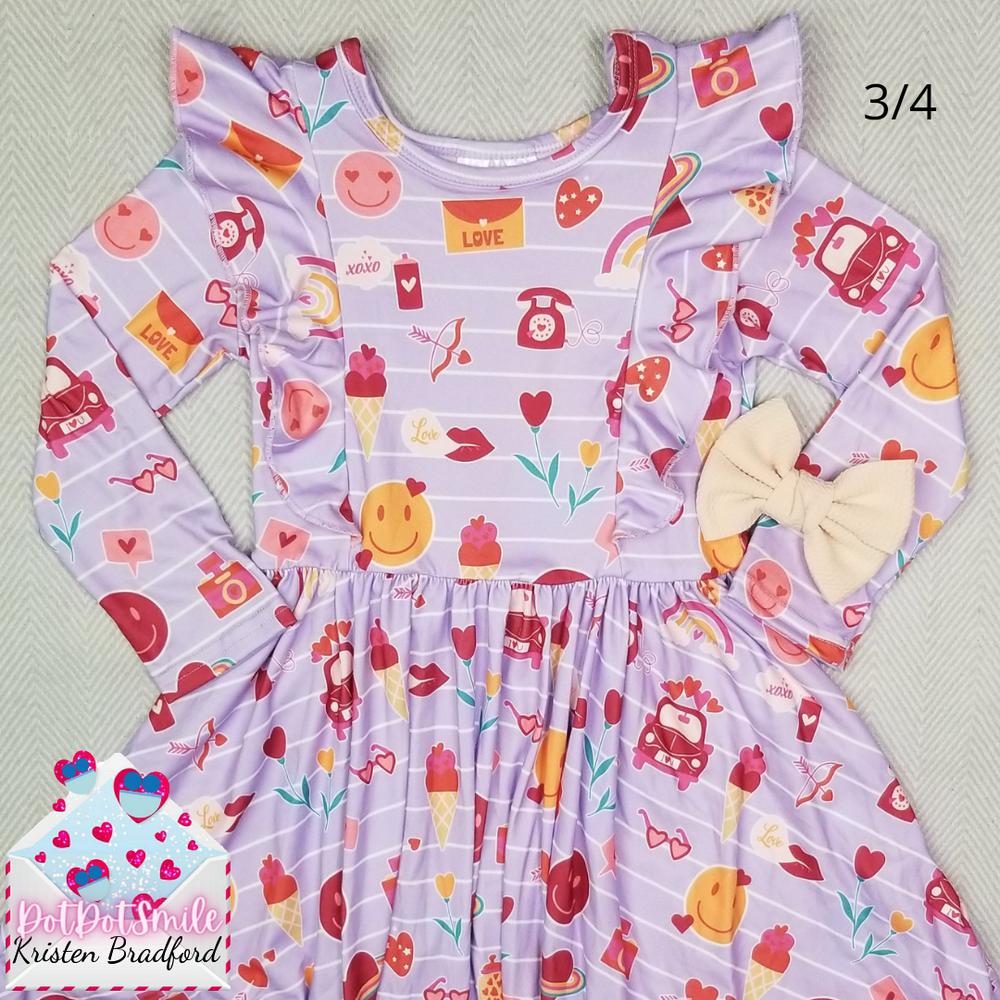 DotDotSmile Road Trip for Love Long-Sleeve Ruffle Dress
