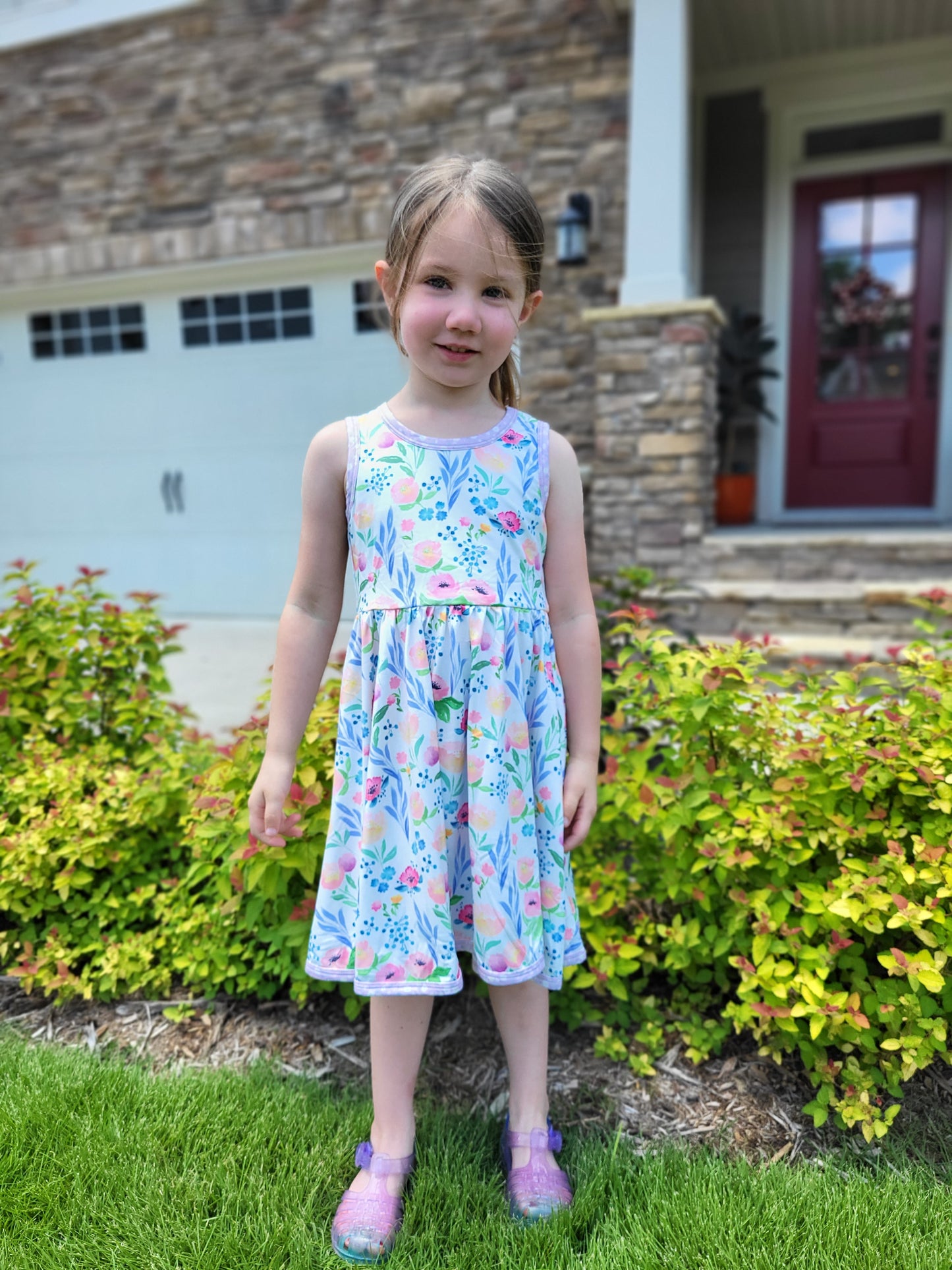 Charlie's Project Peaceful Poppies Sleeveless Hugs Twirl Dress