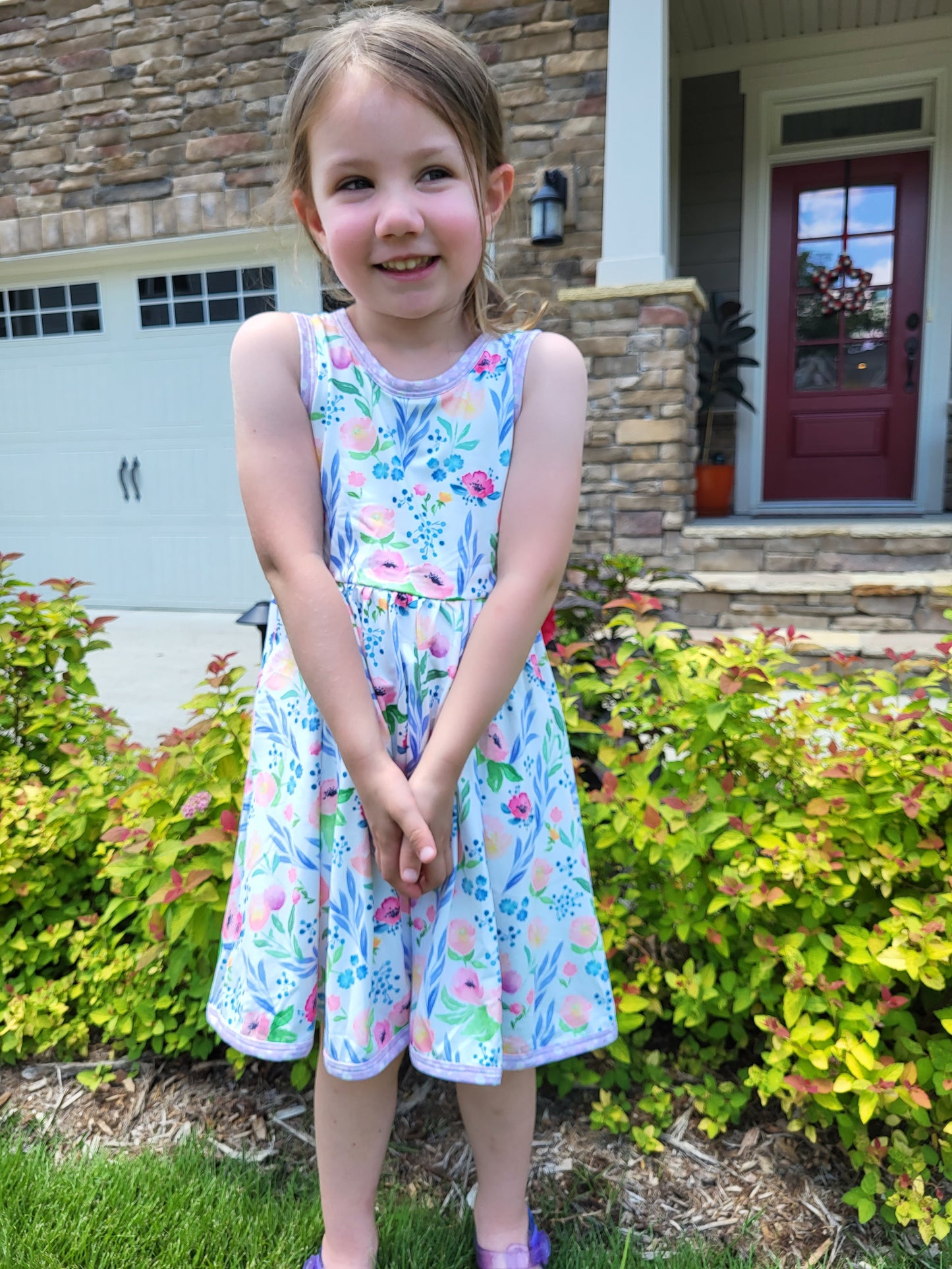 Charlie's Project Peaceful Poppies Sleeveless Hugs Twirl Dress
