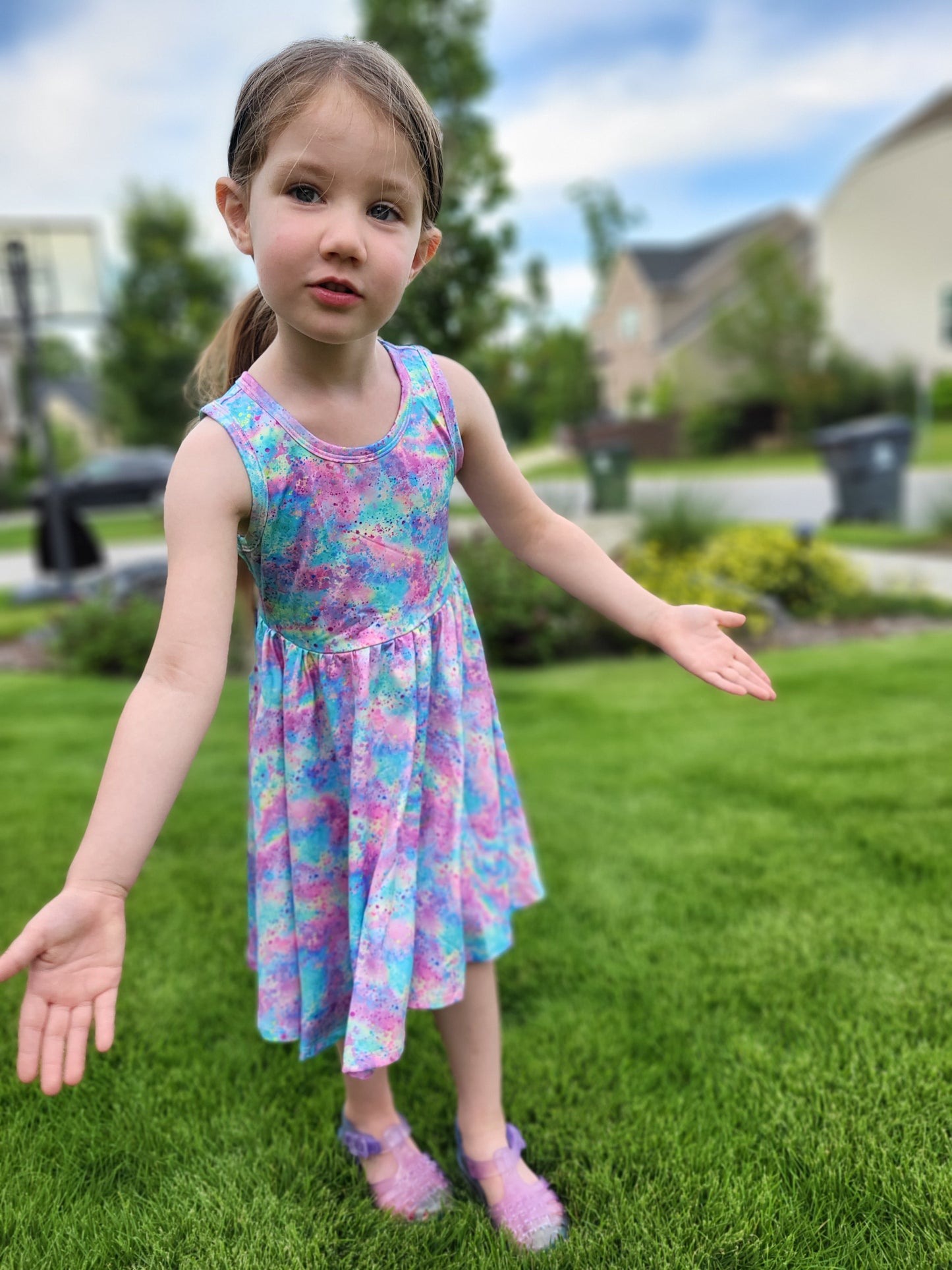 Charlie's Project Cotton Candy Sleeveless Hugs Twirl Dress