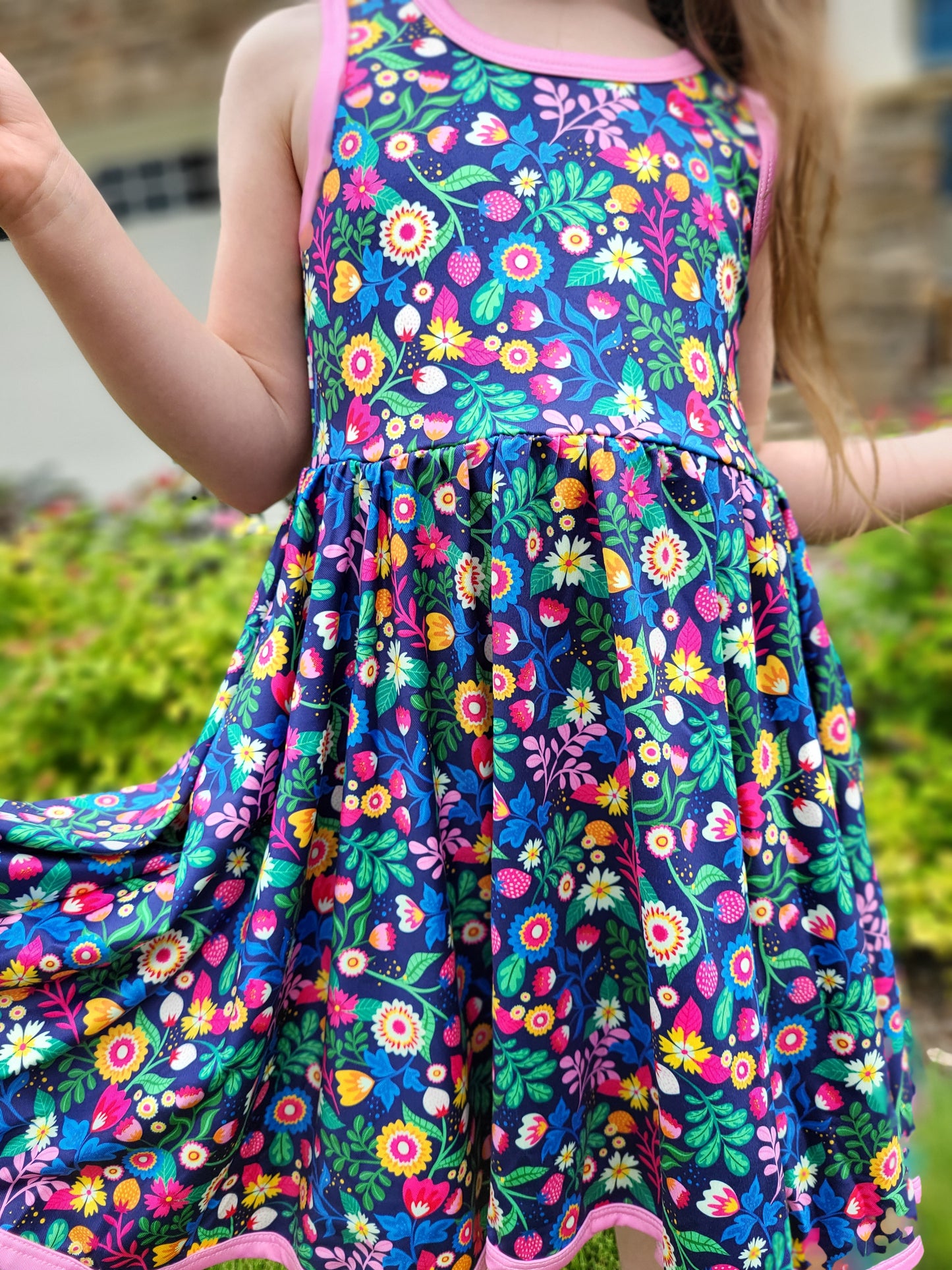 Charlie's Project Festive Folk Art Sleeveless Hugs Twirl Dress