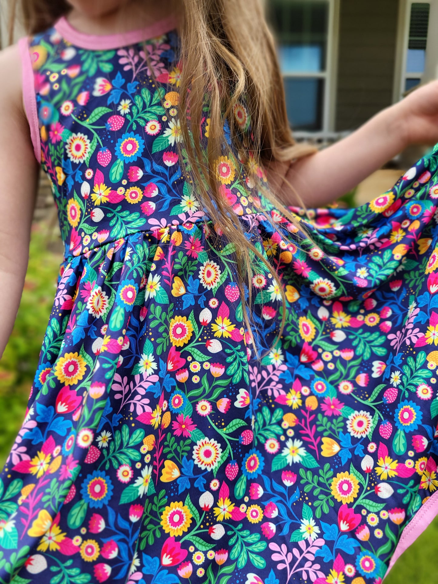 Charlie's Project Festive Folk Art Sleeveless Hugs Twirl Dress