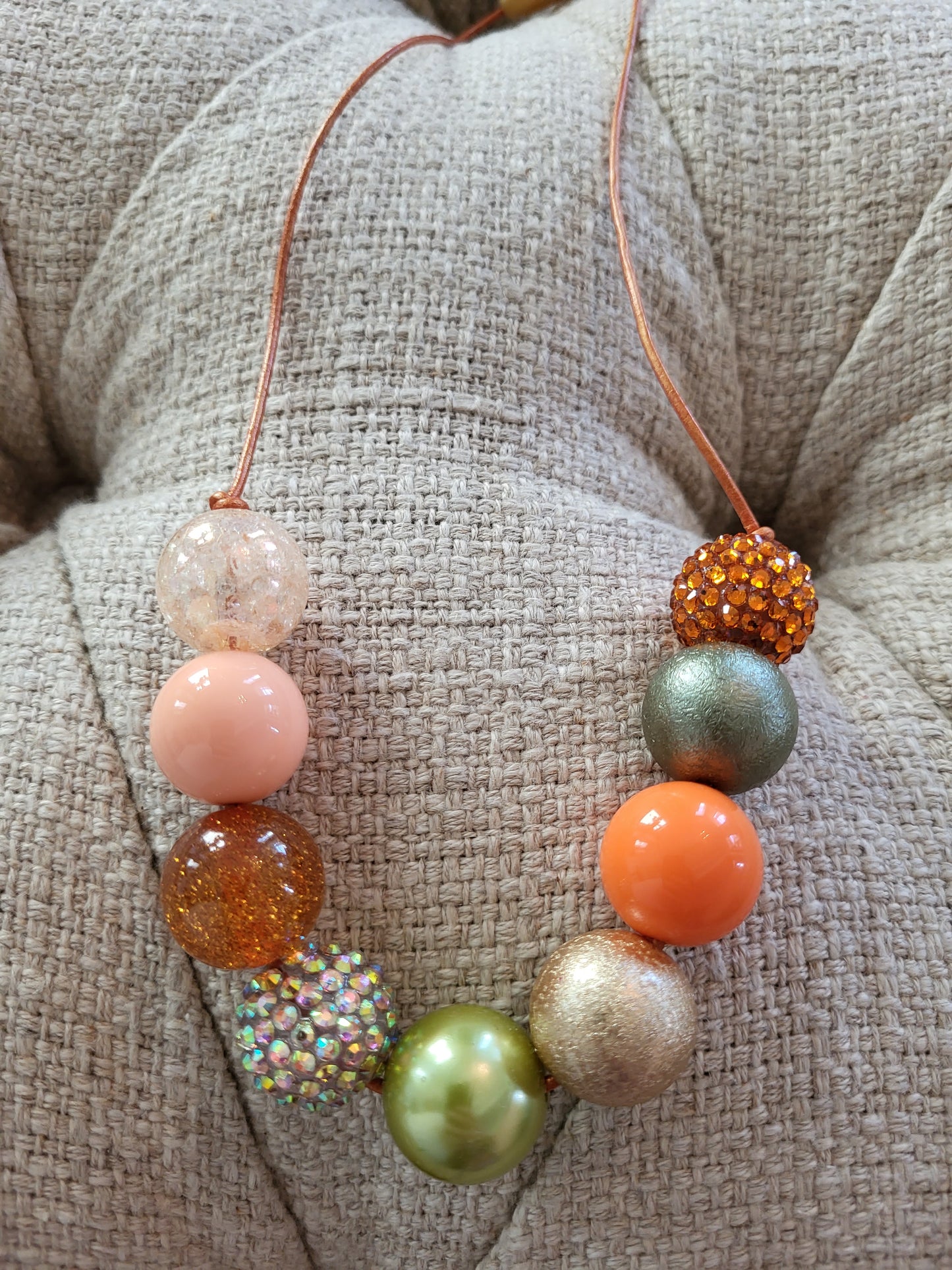 She Dreamt She Could Fly Autumn Leaves Bubblegum Necklace