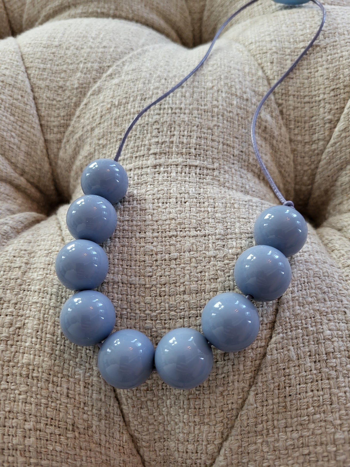 She Dreamt She Could Fly Dusty Blue Bubblegum Necklace