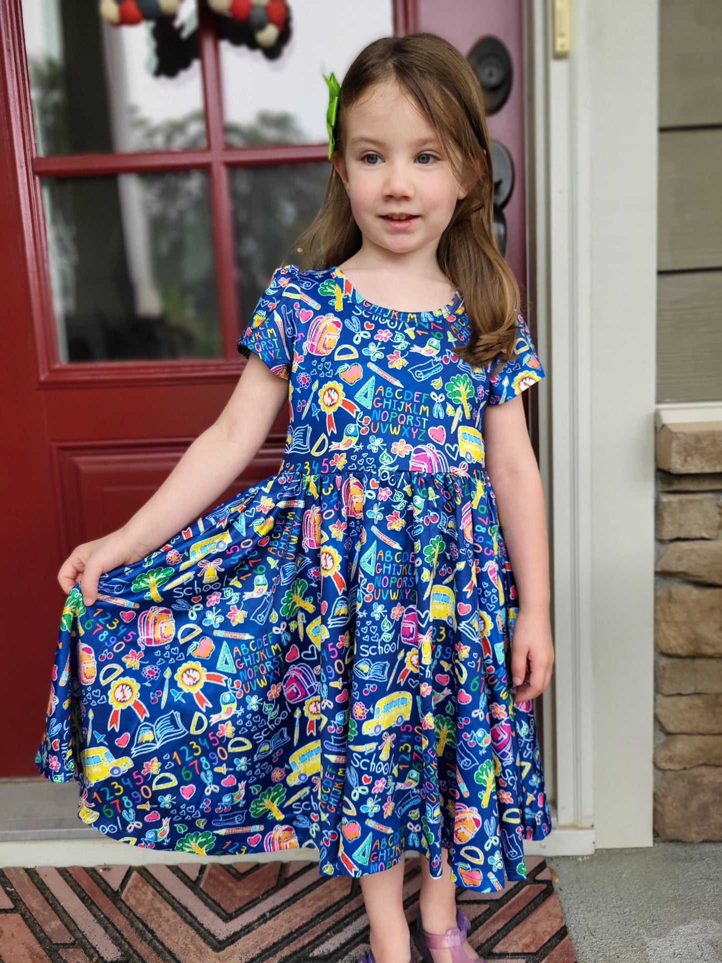 Charlie's Project School Time Short Sleeve Hugs Twirl Dress