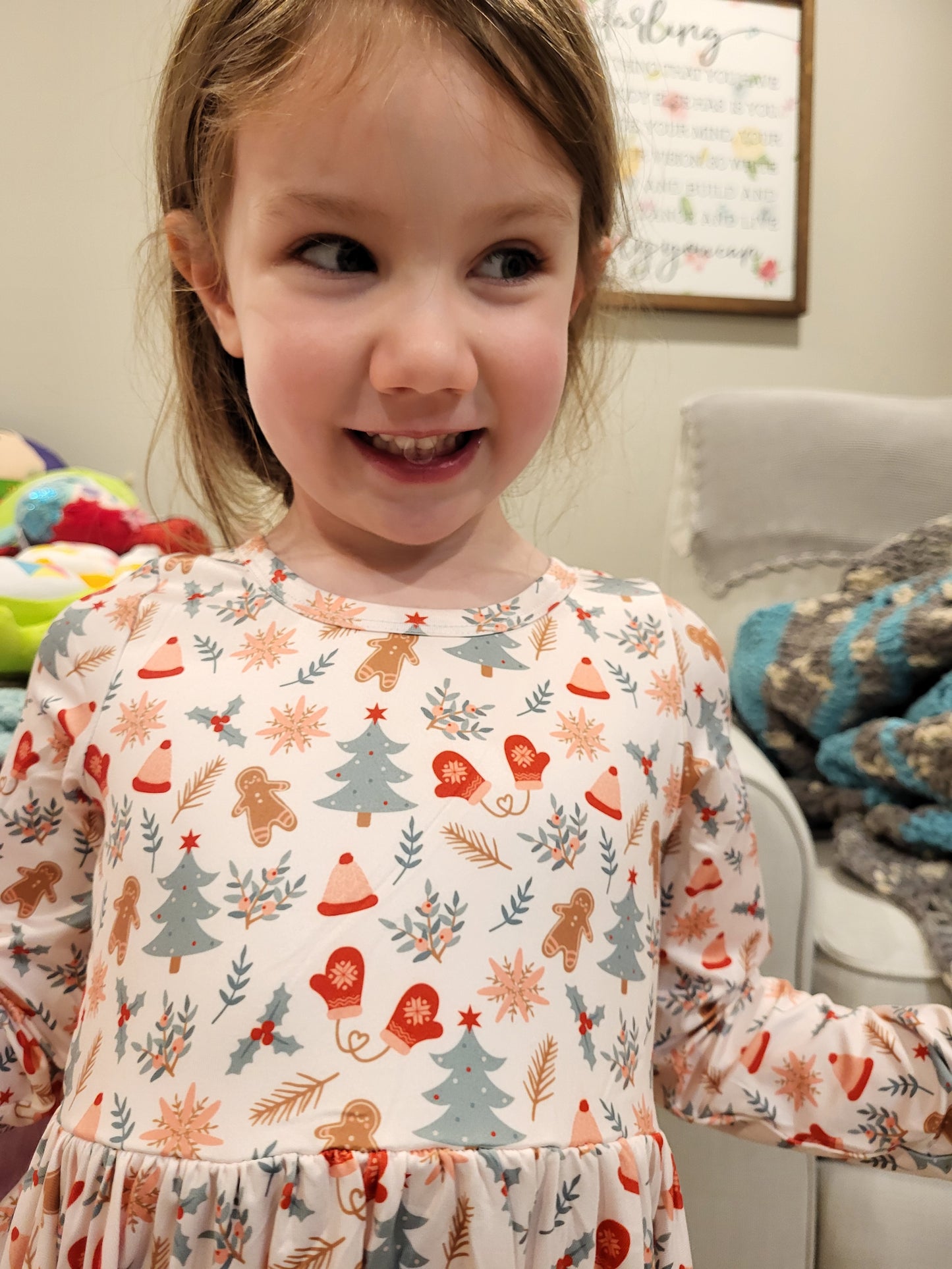 Charlie's Project Precious Traditions Long-Sleeve Hugs Twirl Dress