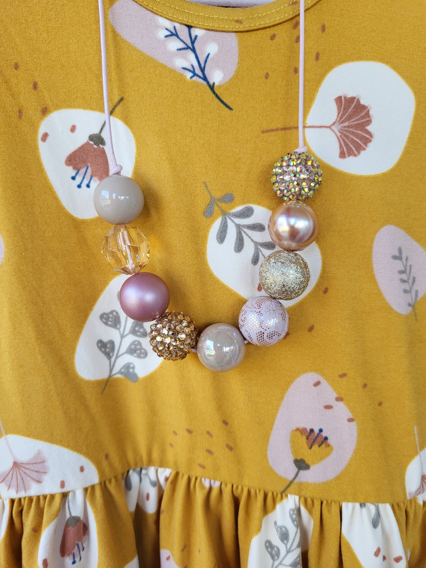 DotDotSmile Mustard Pressed Floral Cap Sleeve