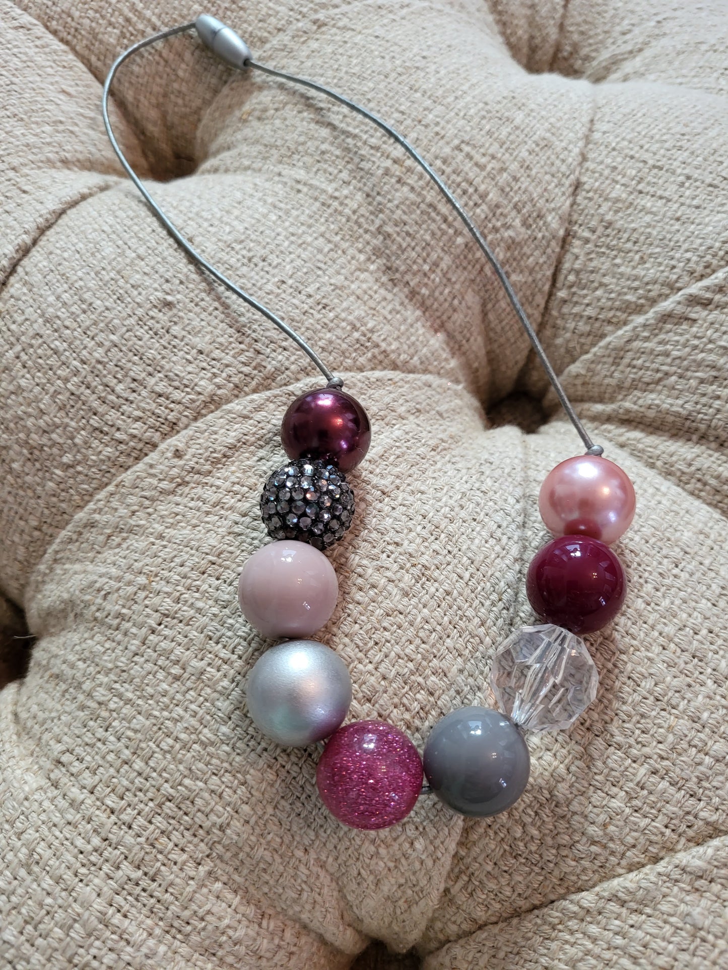 She Dreamt She Could Fly Mulberry Glam Bubblegum Necklace