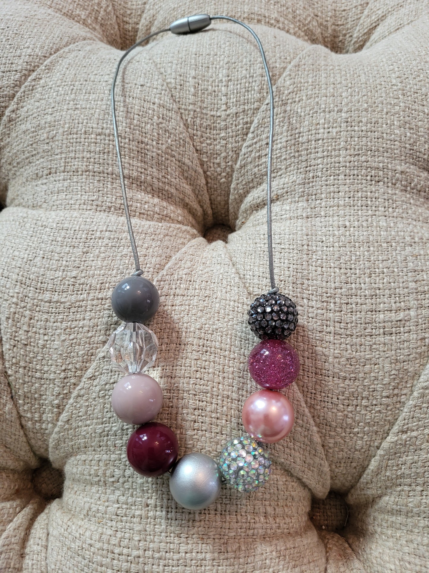 She Dreamt She Could Fly Iced Cranberry Bubblegum Necklace