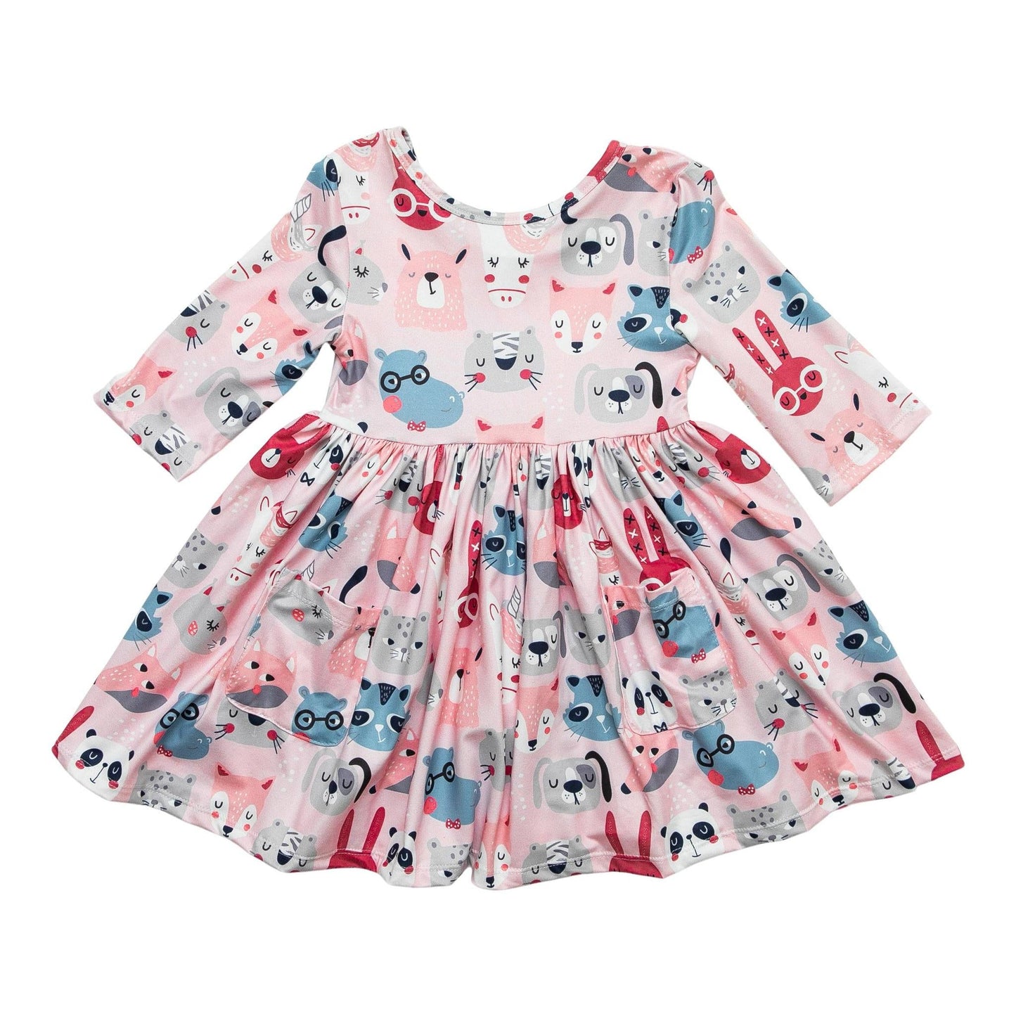 Mila & Rose Party Animal 3/4 Sleeve Pocket Twirl Dress