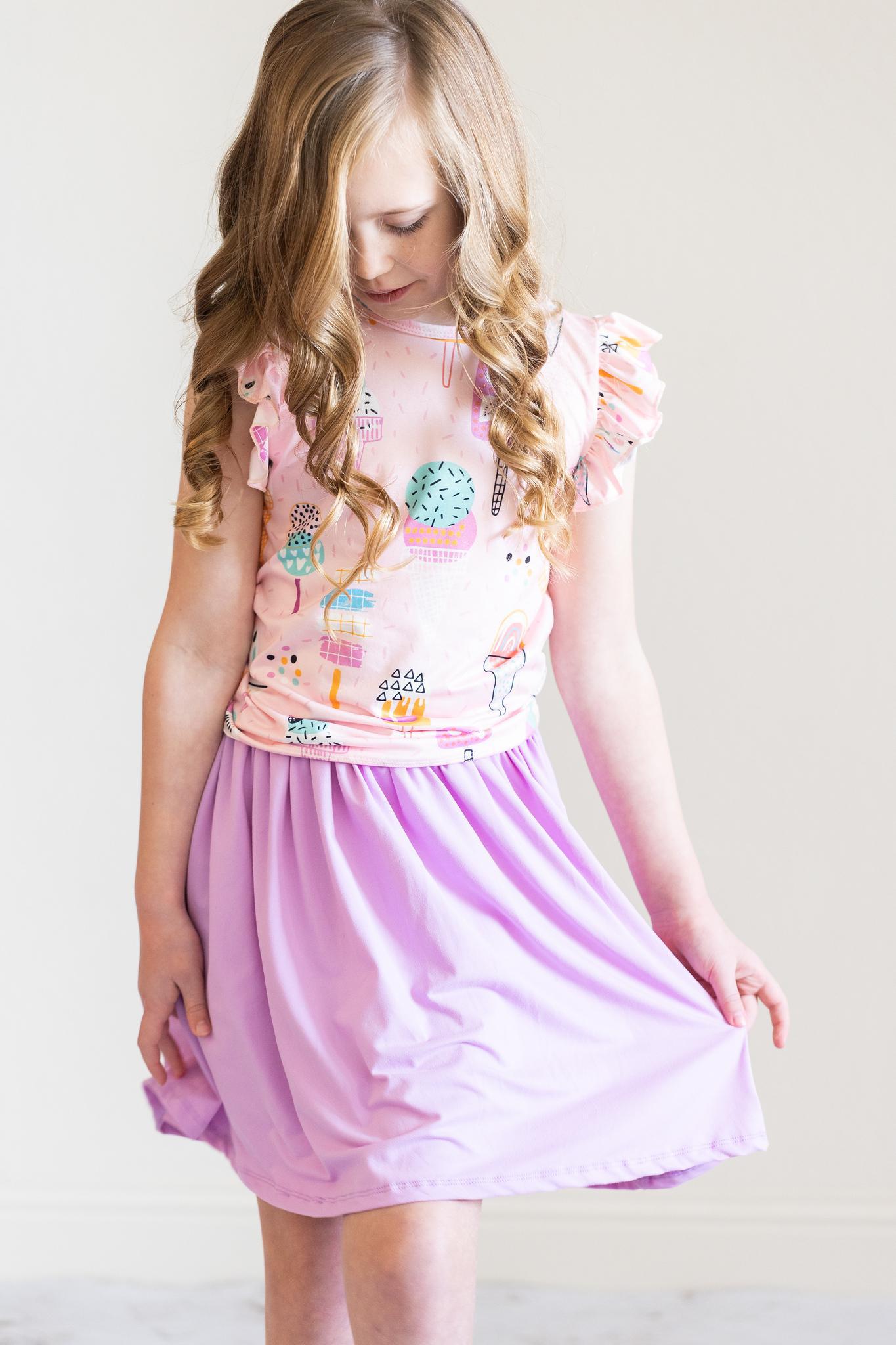 Mila & Rose Bright Lilac Twirl Skirt