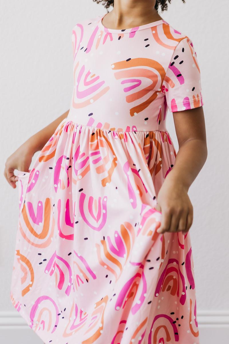 Mila & Rose Along for the Vibe Short-Sleeve Pocket Twirl Dress