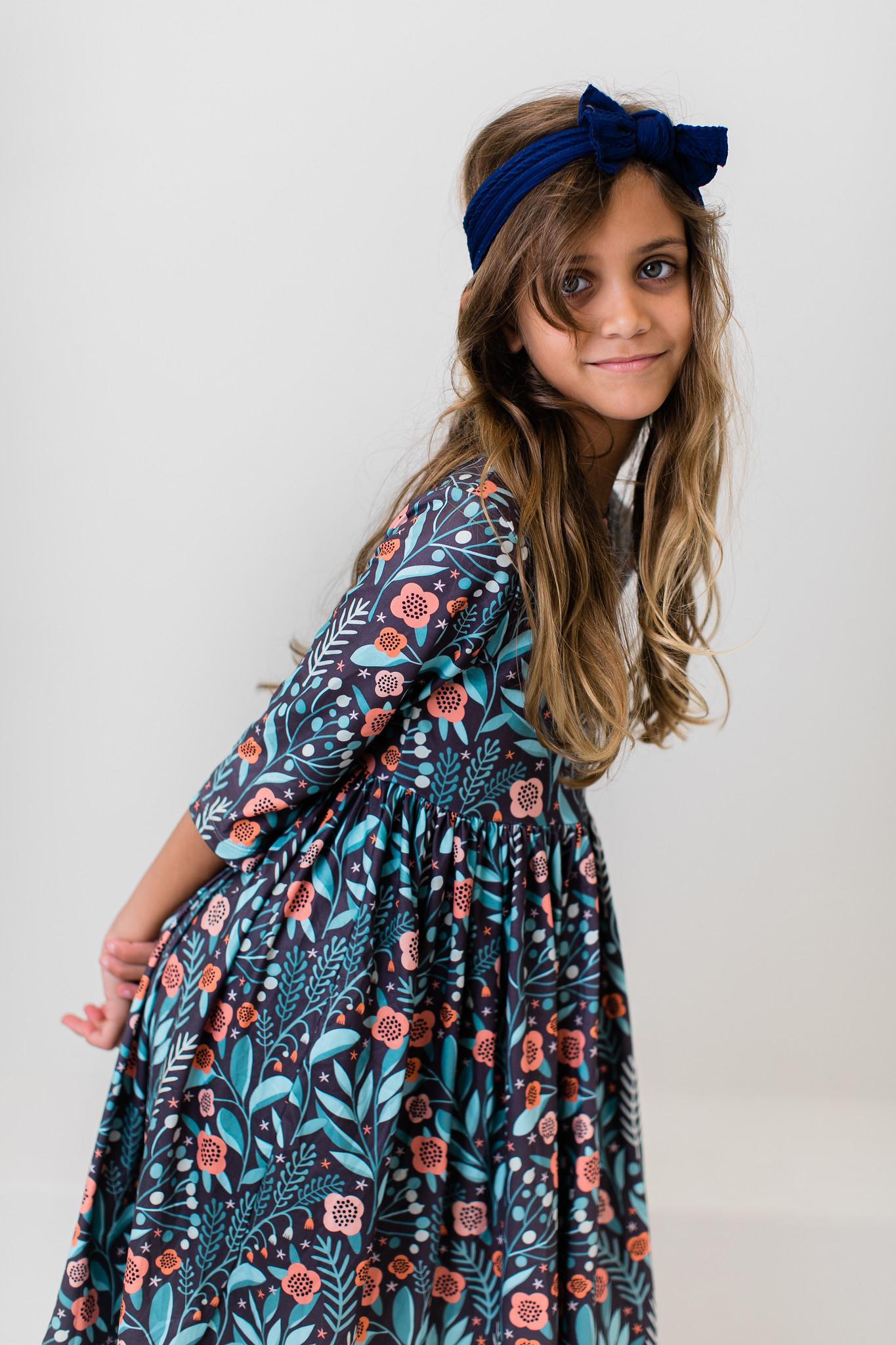 Mila & Rose Into the Night 3/4 Sleeve Twirl Dress