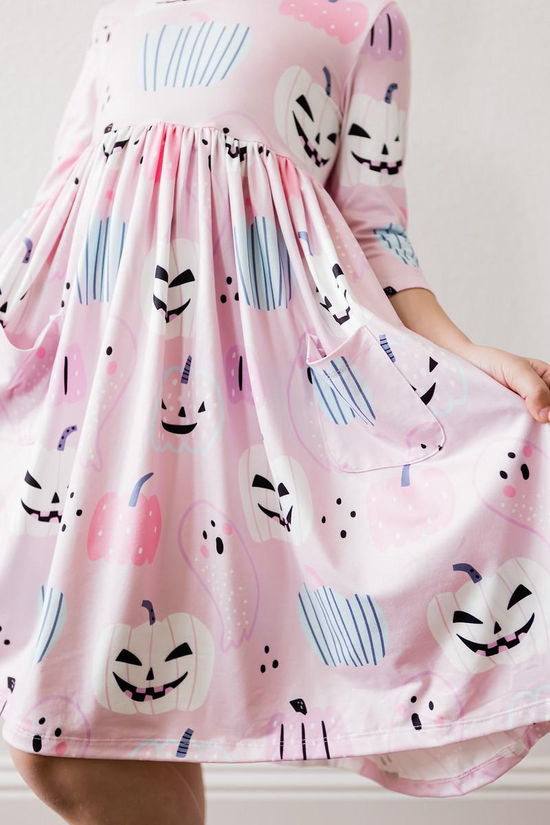 Mila & Rose Happy Haunting 3/4 Sleeve Pocket Twirl Dress