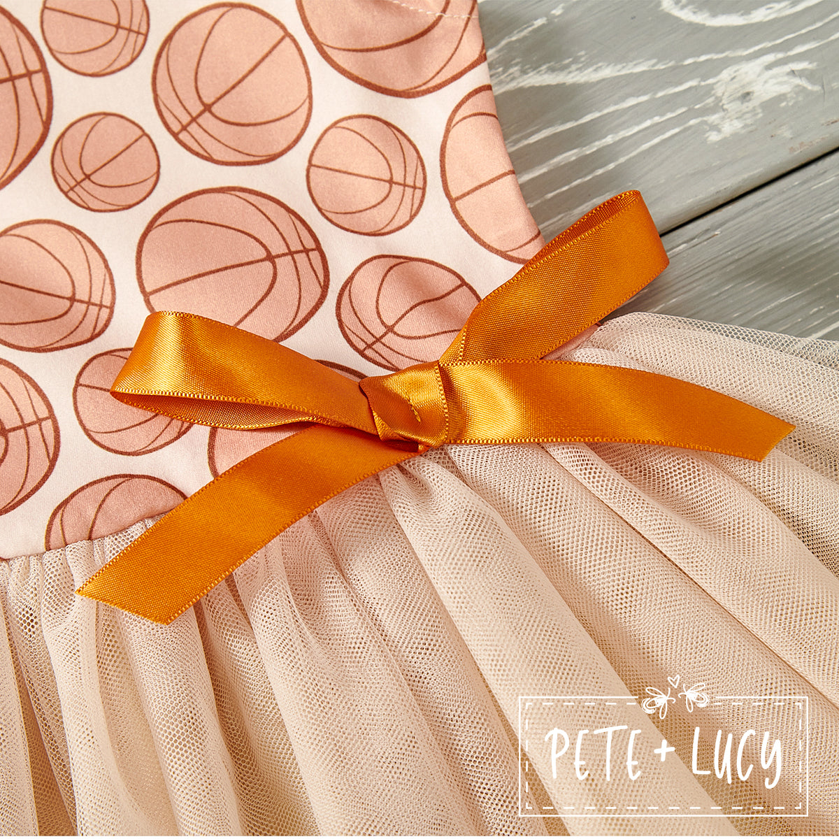 Pete + Lucy Basketball Safari Short-Sleeve Tulle Dress