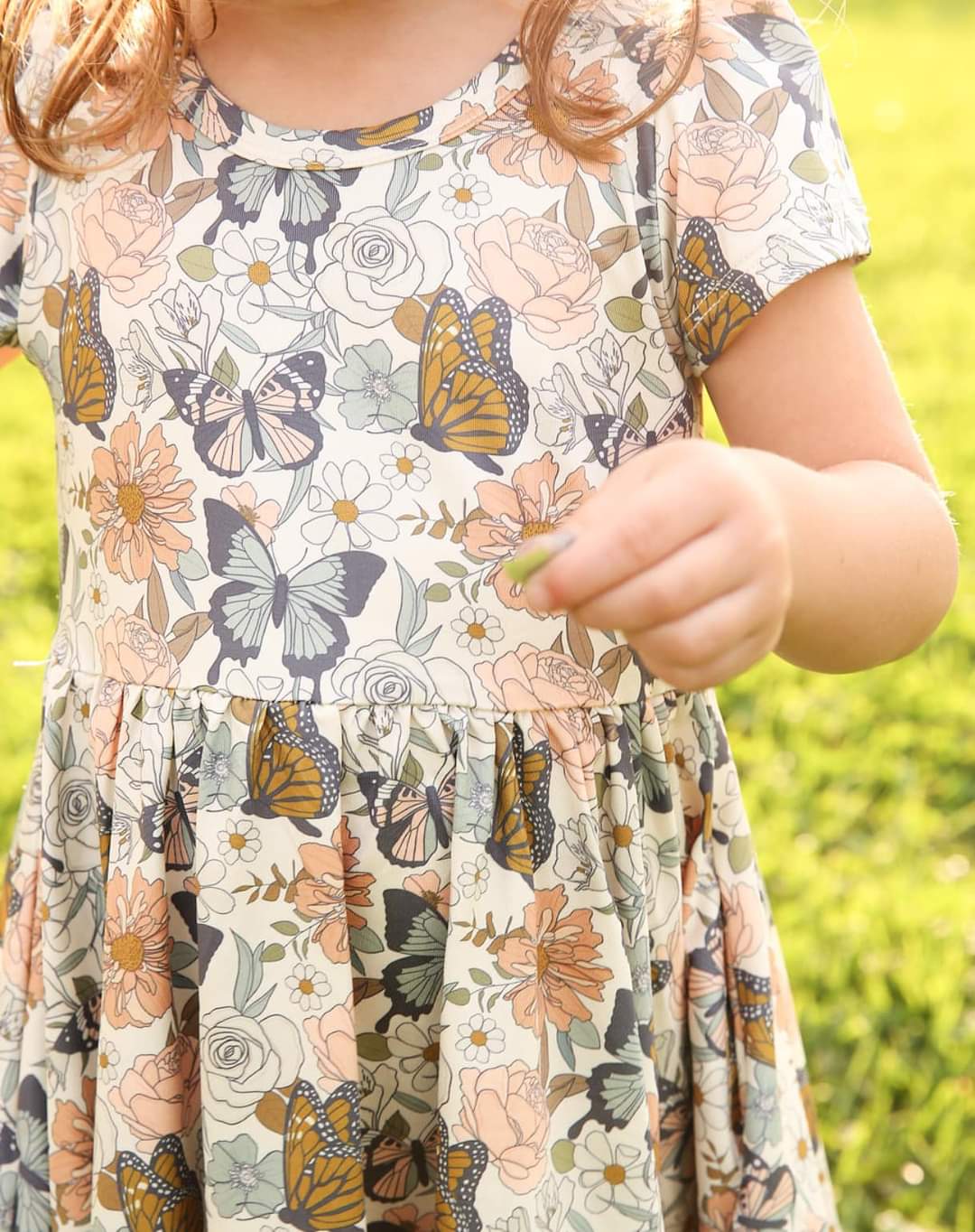 Charlie's Project Autumn Butterflies Short-Sleeve Hugs Twirl Dress