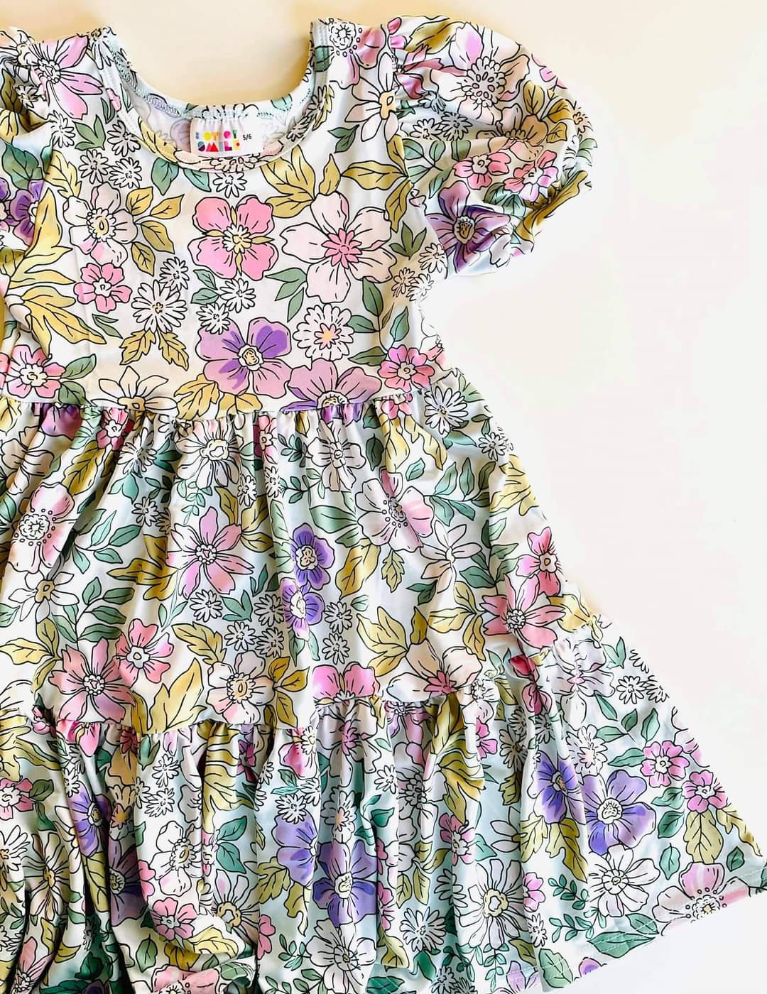 DotDotSmile Bouquet of Dogwood Flowers Tier Dress