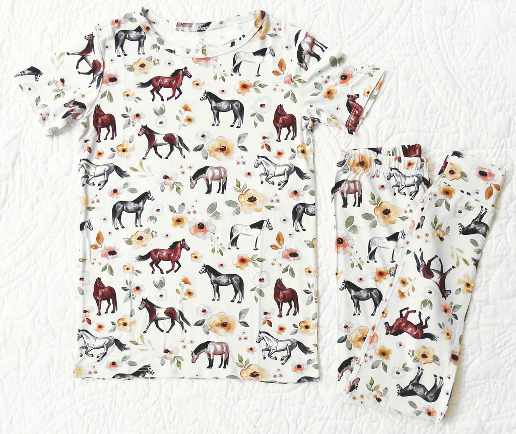 Little Snuggles Golden Horses Pajamas