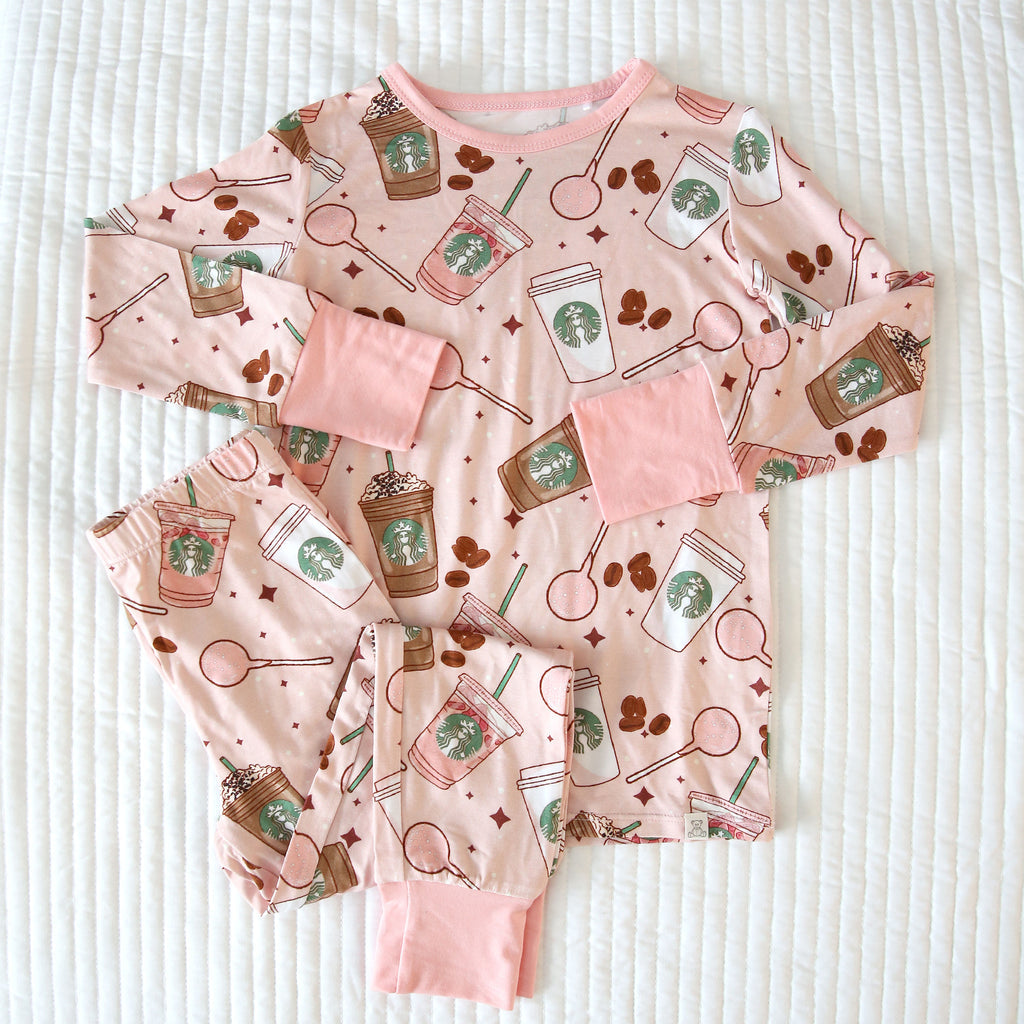 Little Snuggles Pink Drink Long-Sleeve Pajamas